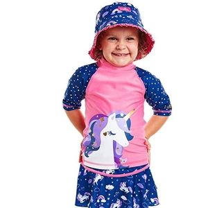 New UV Skin 3 Piece Swim suit Set Hat Skirt